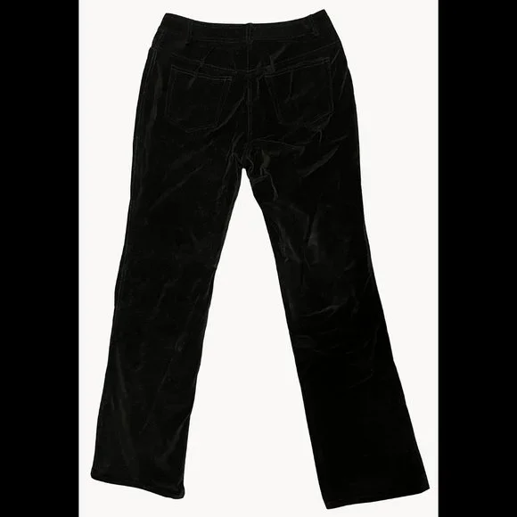 Calvin Klein CK 4 Pocket Wide Leg Black Velvet Jeans : Size 6 : Never Worn - Picture 2 of 3